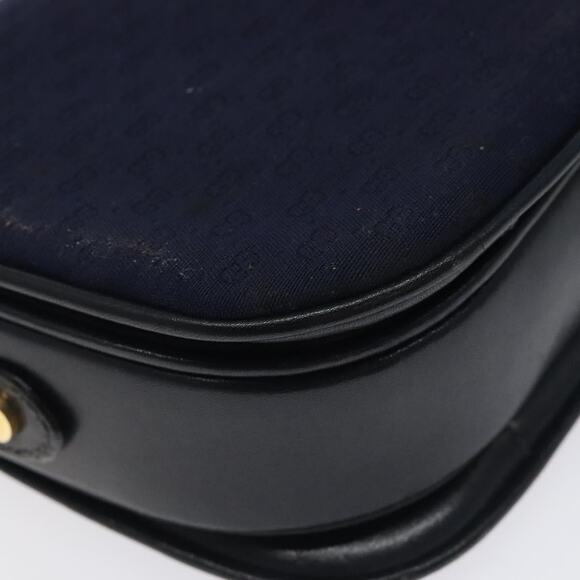 GUCCI Micro GG Canvas Shoulder Bag Navy Gold - Picture 13 of 16